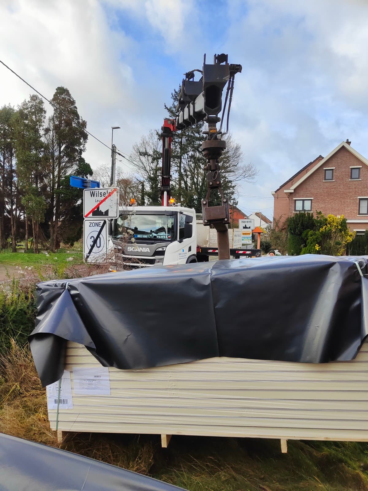 foto muurisolatie bij levering met zichtbare Rd waarde